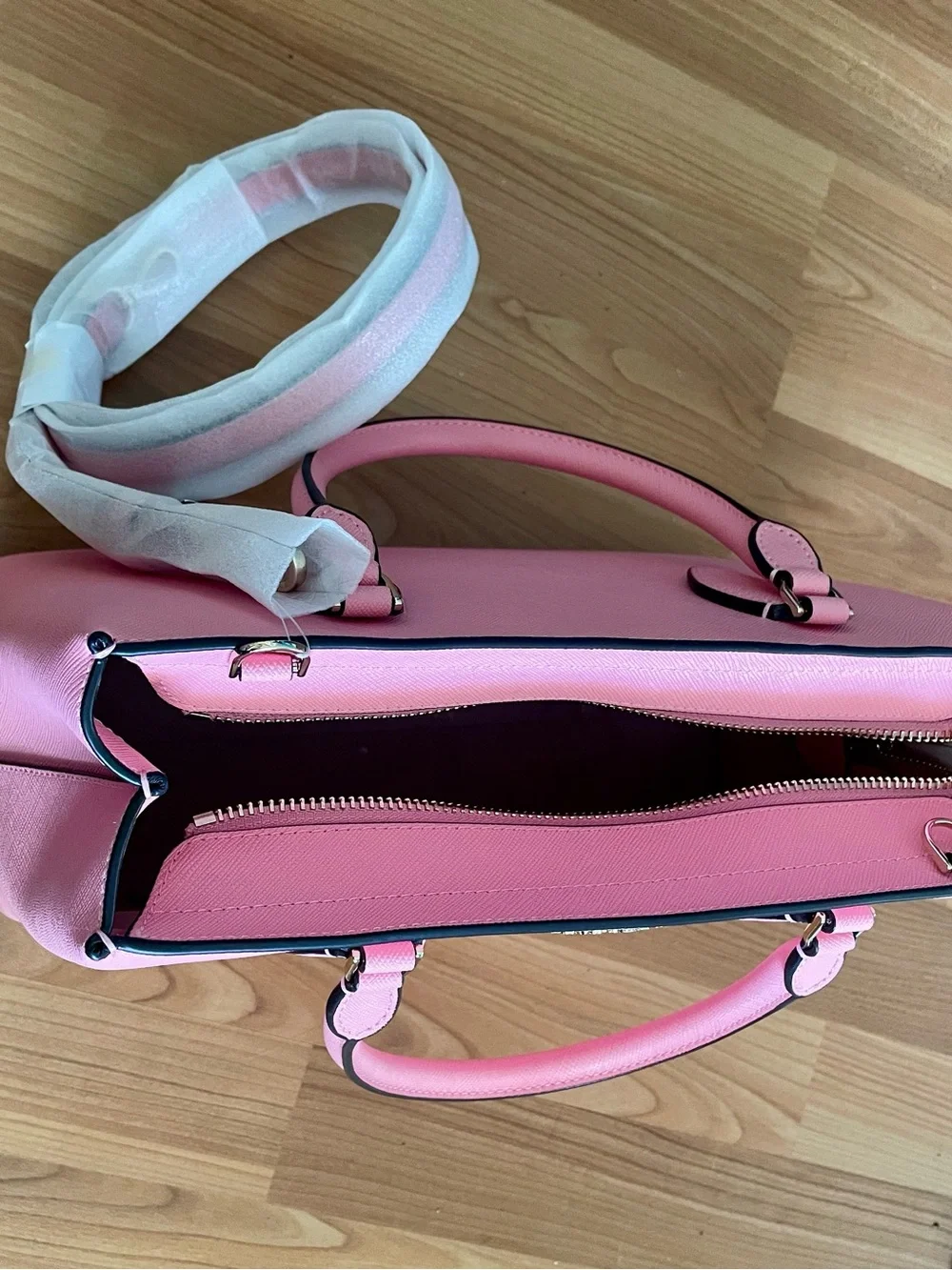 kate spade grapefruit pink medium Saffiano Dome Satchel with Top Handles
